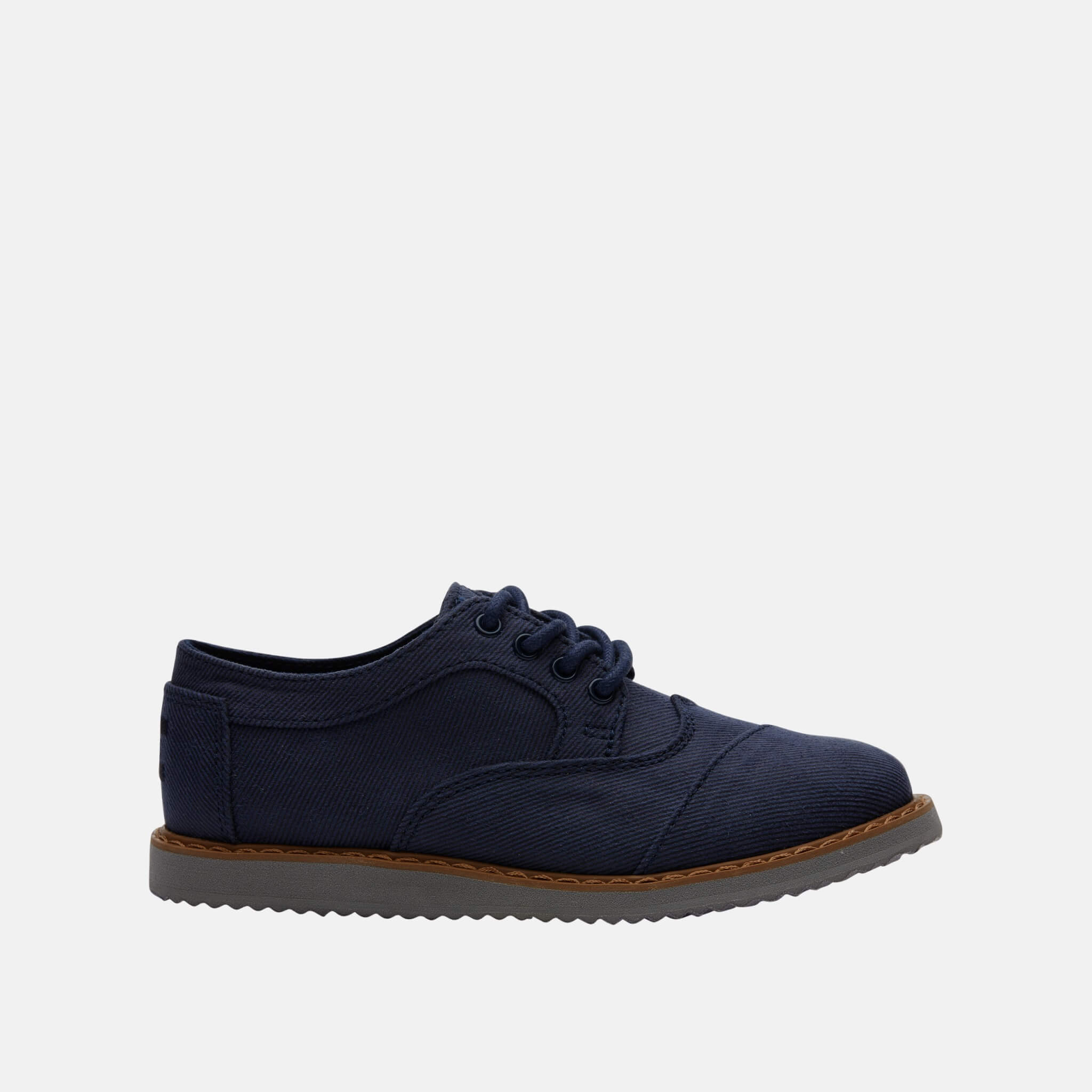 Dětské modré polobotky TOMS Twill Youth Brogue