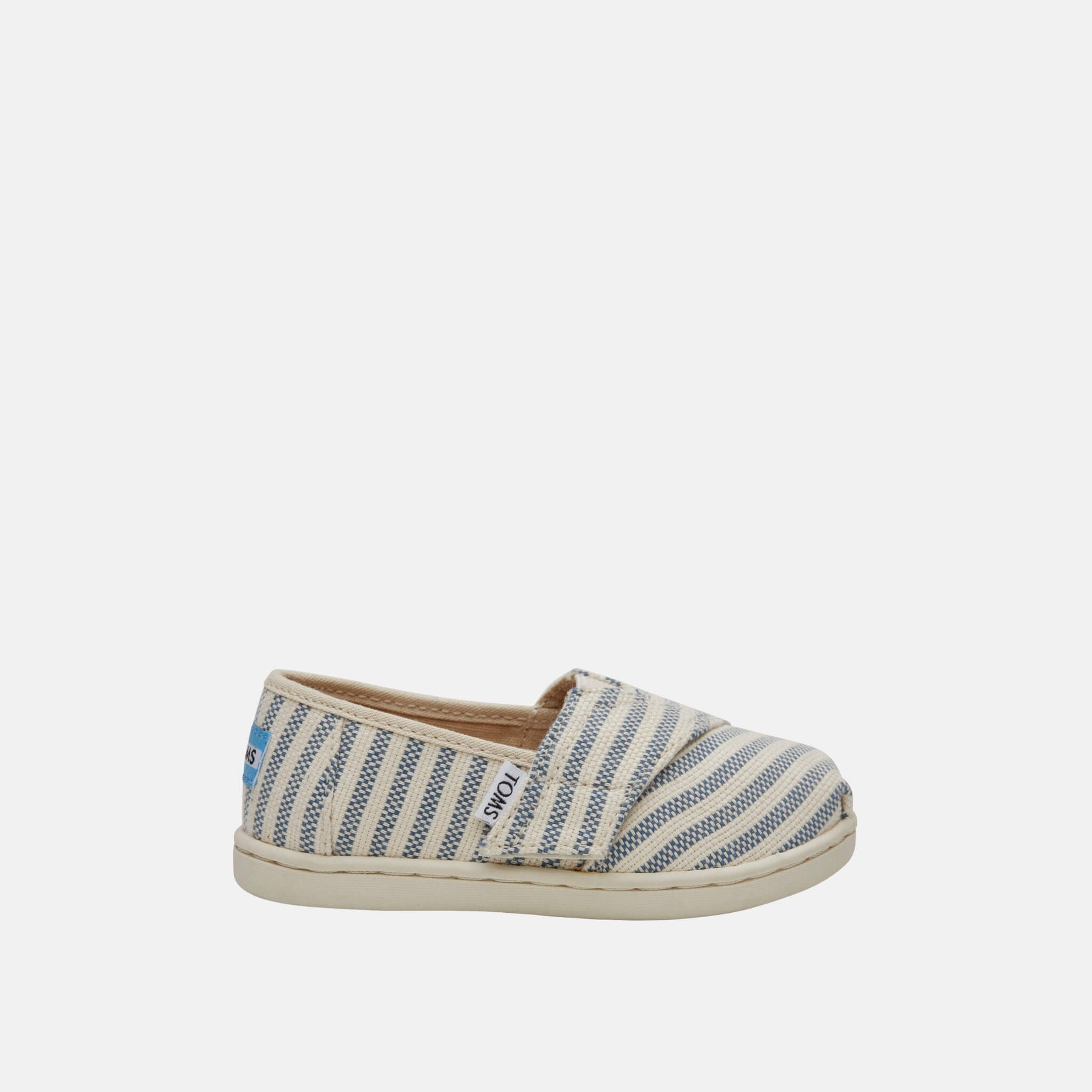 Dětské krémovo-modré TOMS Stripes Seasonal Classics Tiny Alpargata