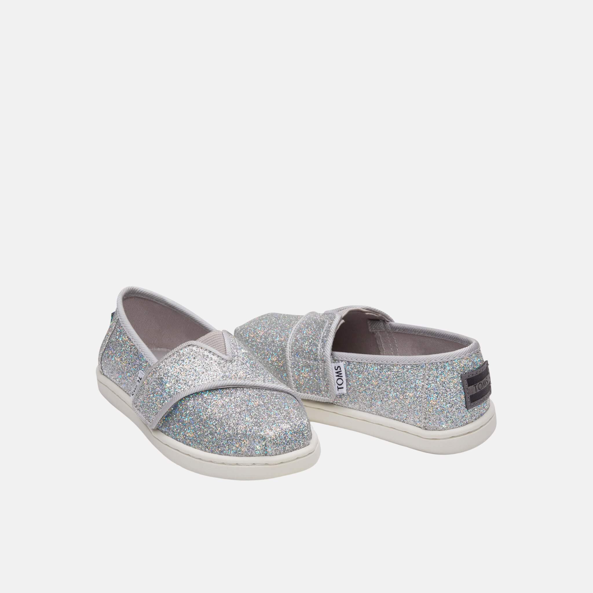 Dětské stříbrné espadrilky TOMS Tiny Alpargata