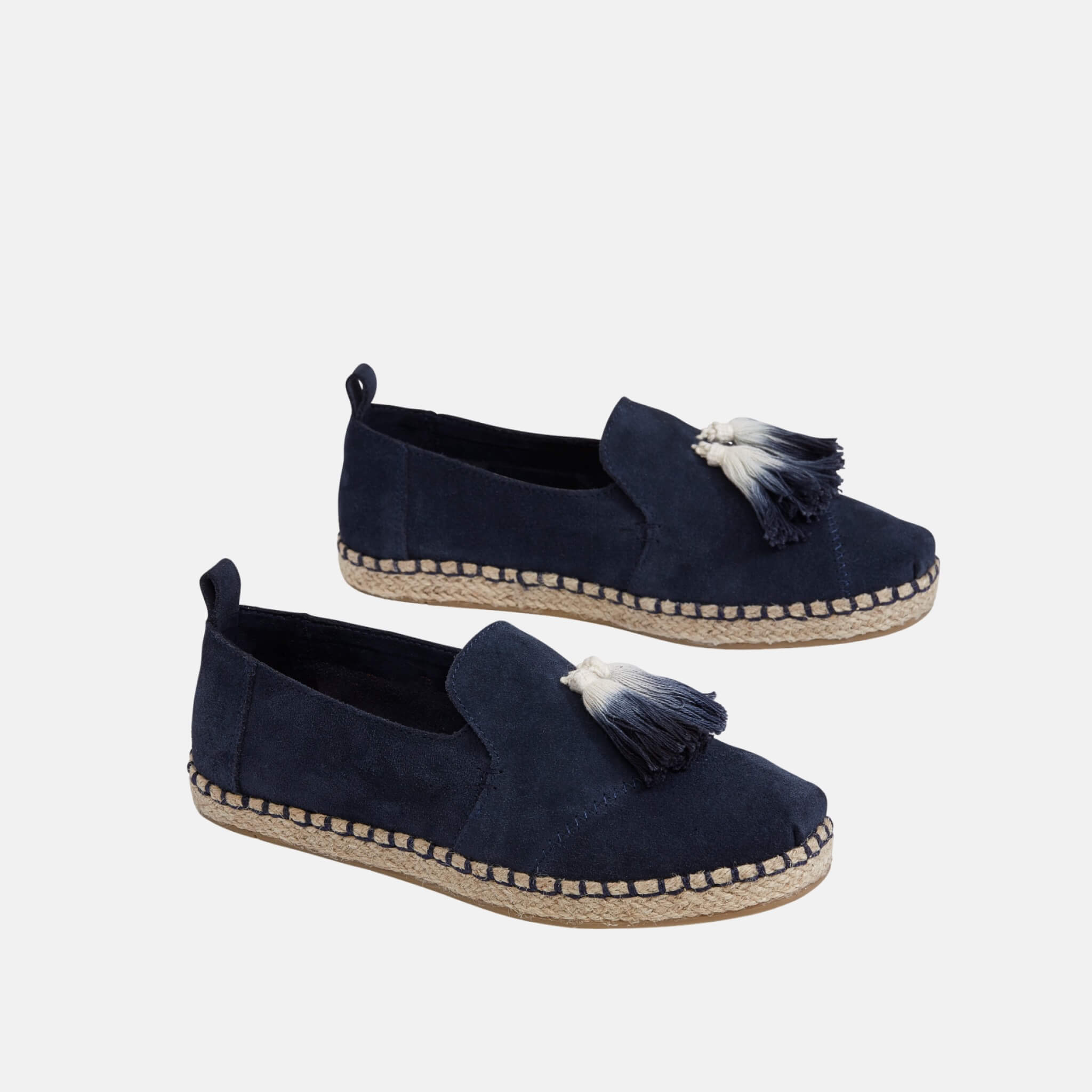 Dámské modré TOMS Tassel Suede Deconstructed Alpargata