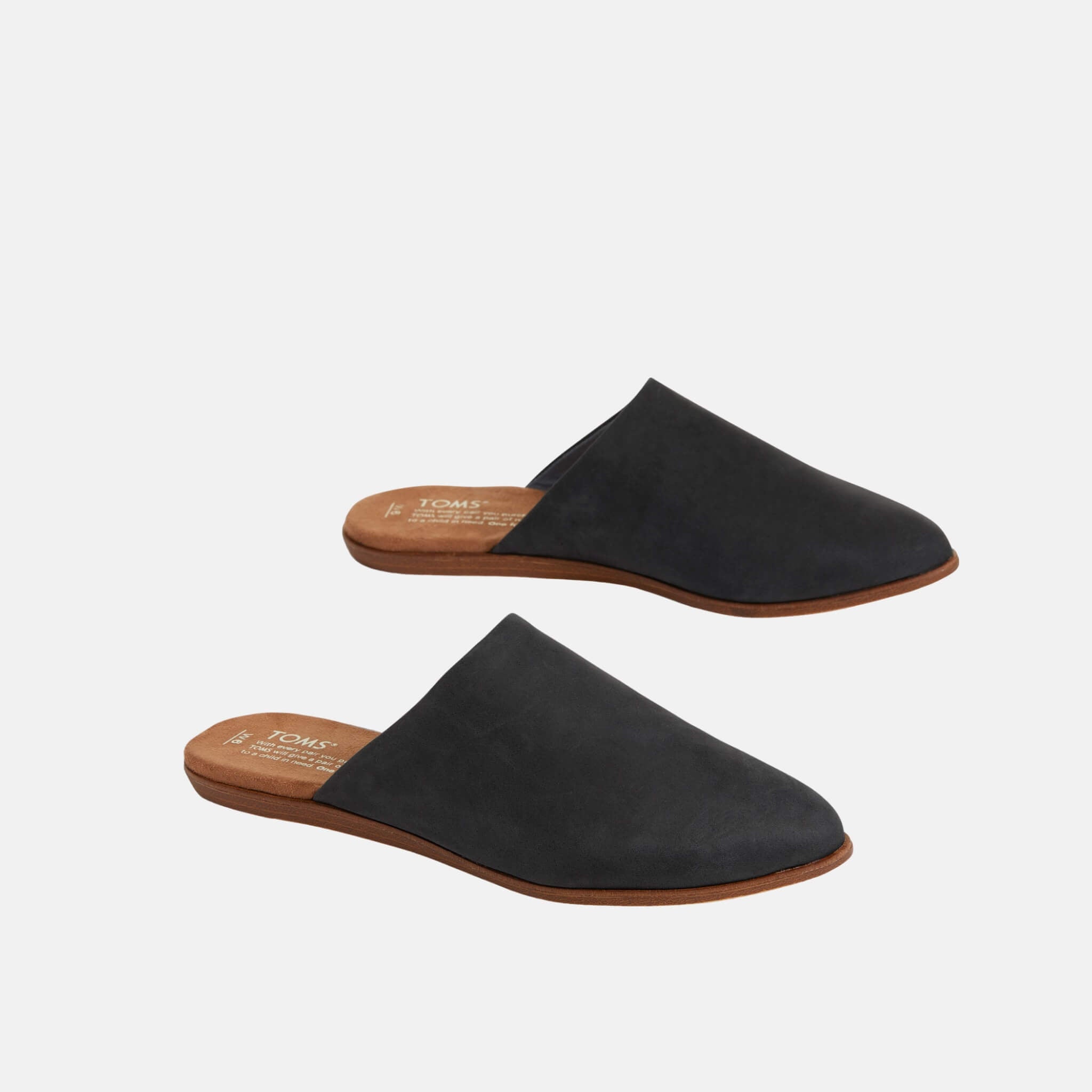 Dámské černé pantofle TOMS Leather Jutti Mule