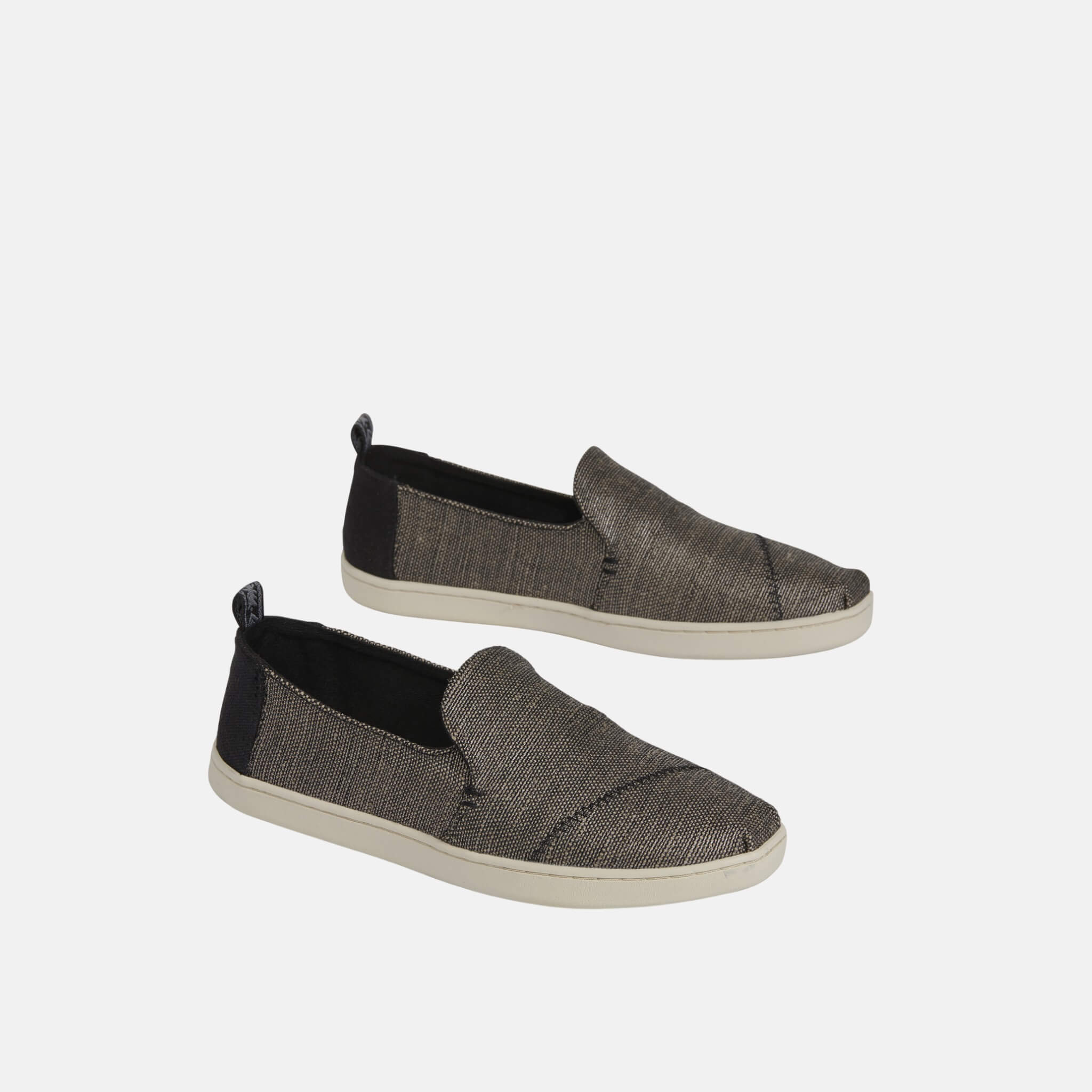 Dámské černé metalické slipony TOMS  Deconstructed Alpargata Slip On