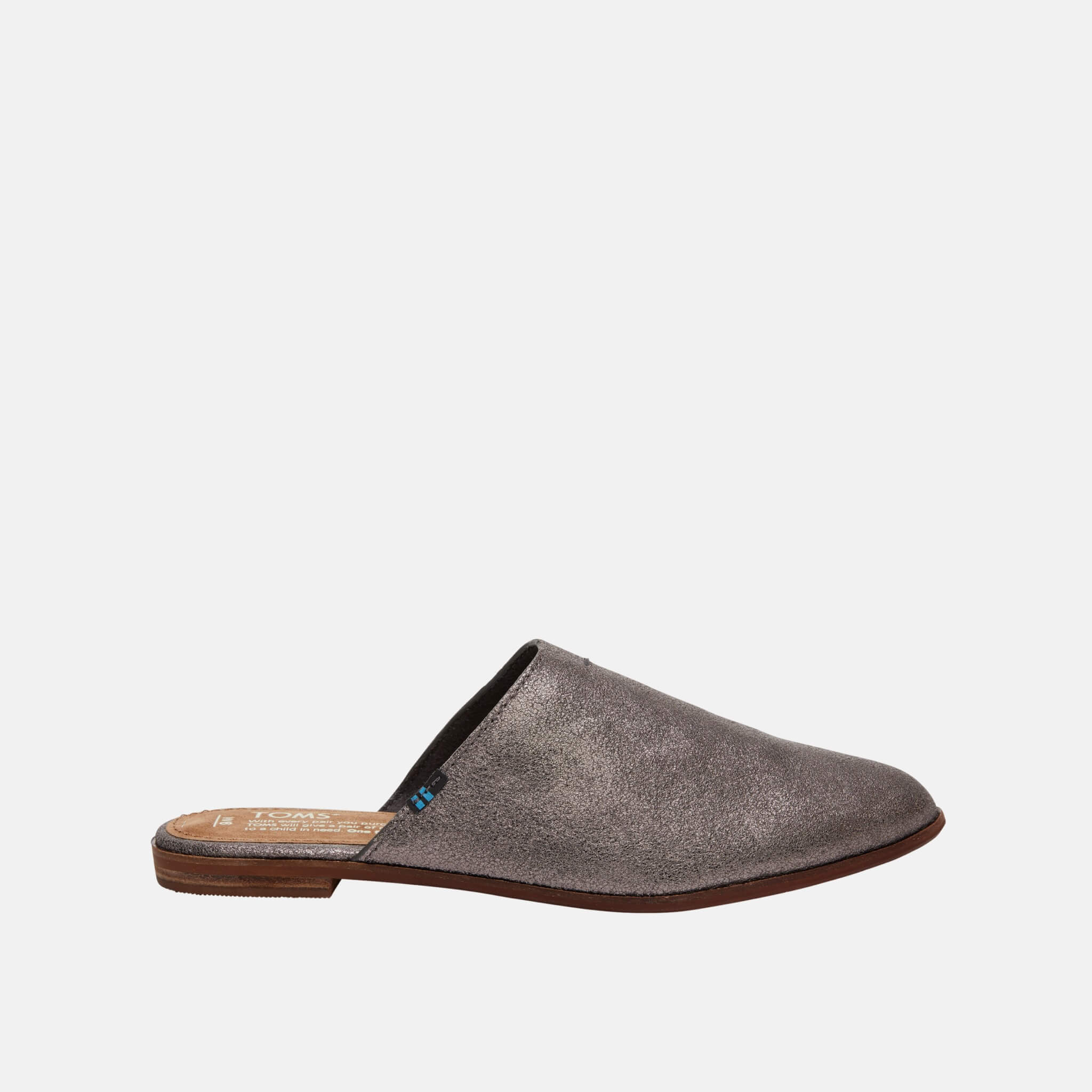 Dámské šedé pantofle TOMS Metallic Leather Jutti Mule