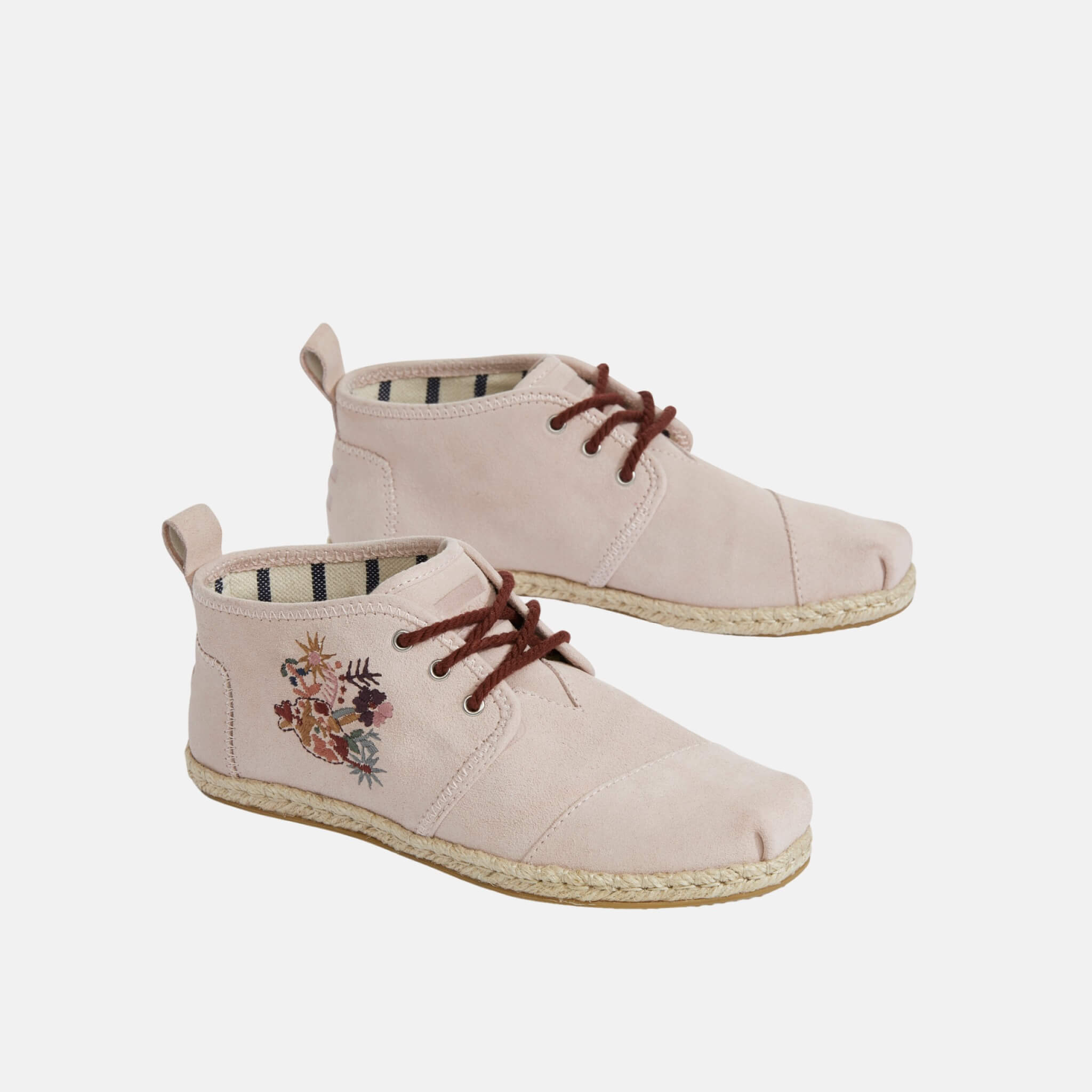 Dámské růžové kotníkové boty TOMS Embroidery Botas