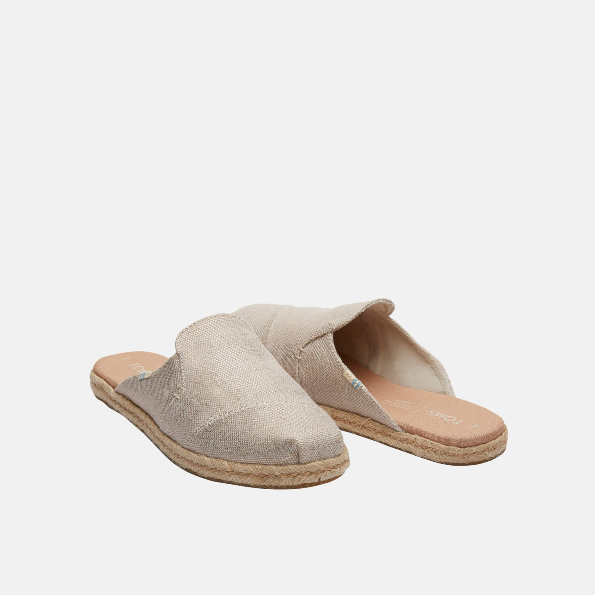 Dámské béžové pantofle TOMS Rose Gold Metallic Nova Espadrile