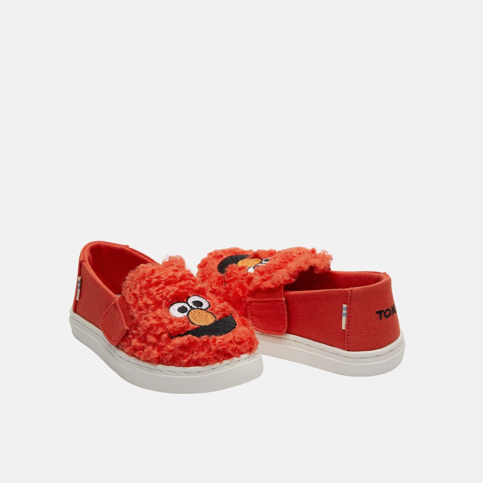 Dětské červené TOMS Sesame Street Elmo Tiny Luca Slip-on