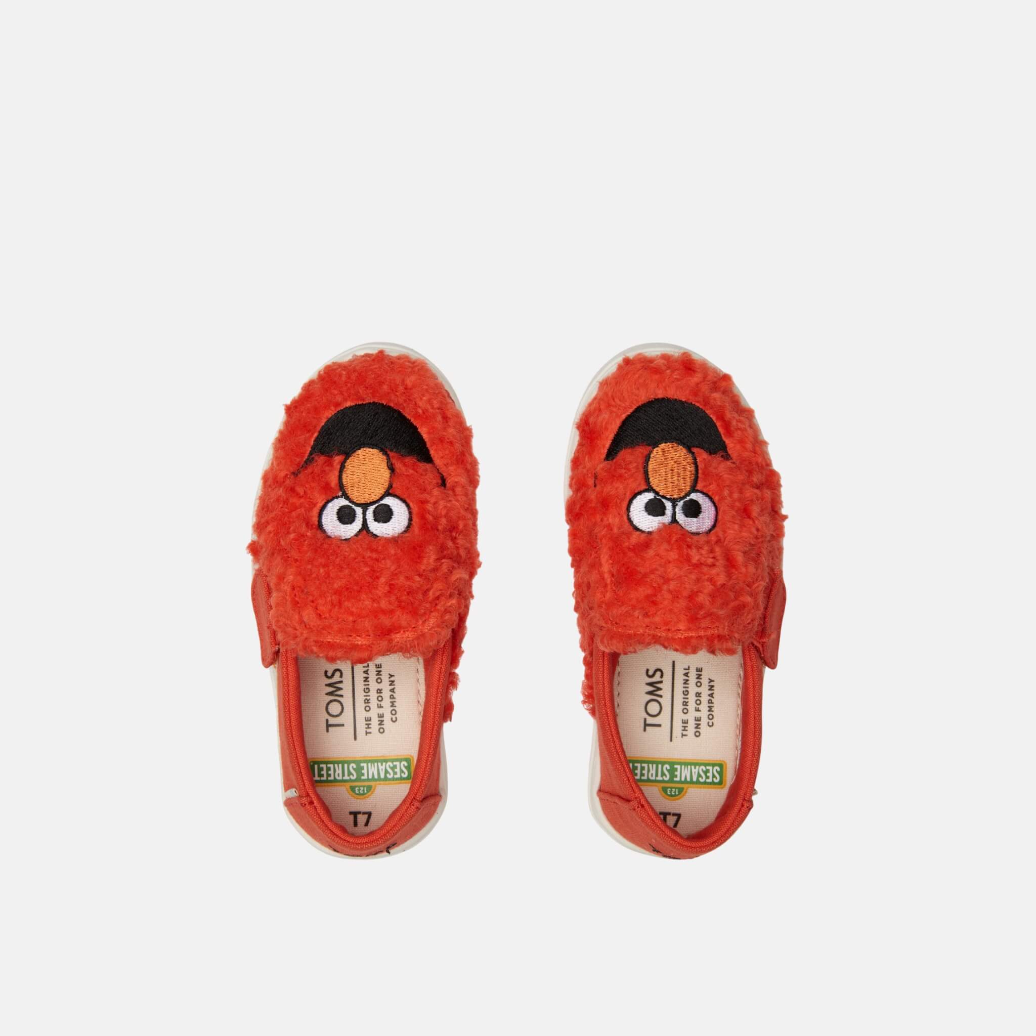 Dětské červené TOMS Sesame Street Elmo Tiny Luca Slip-on