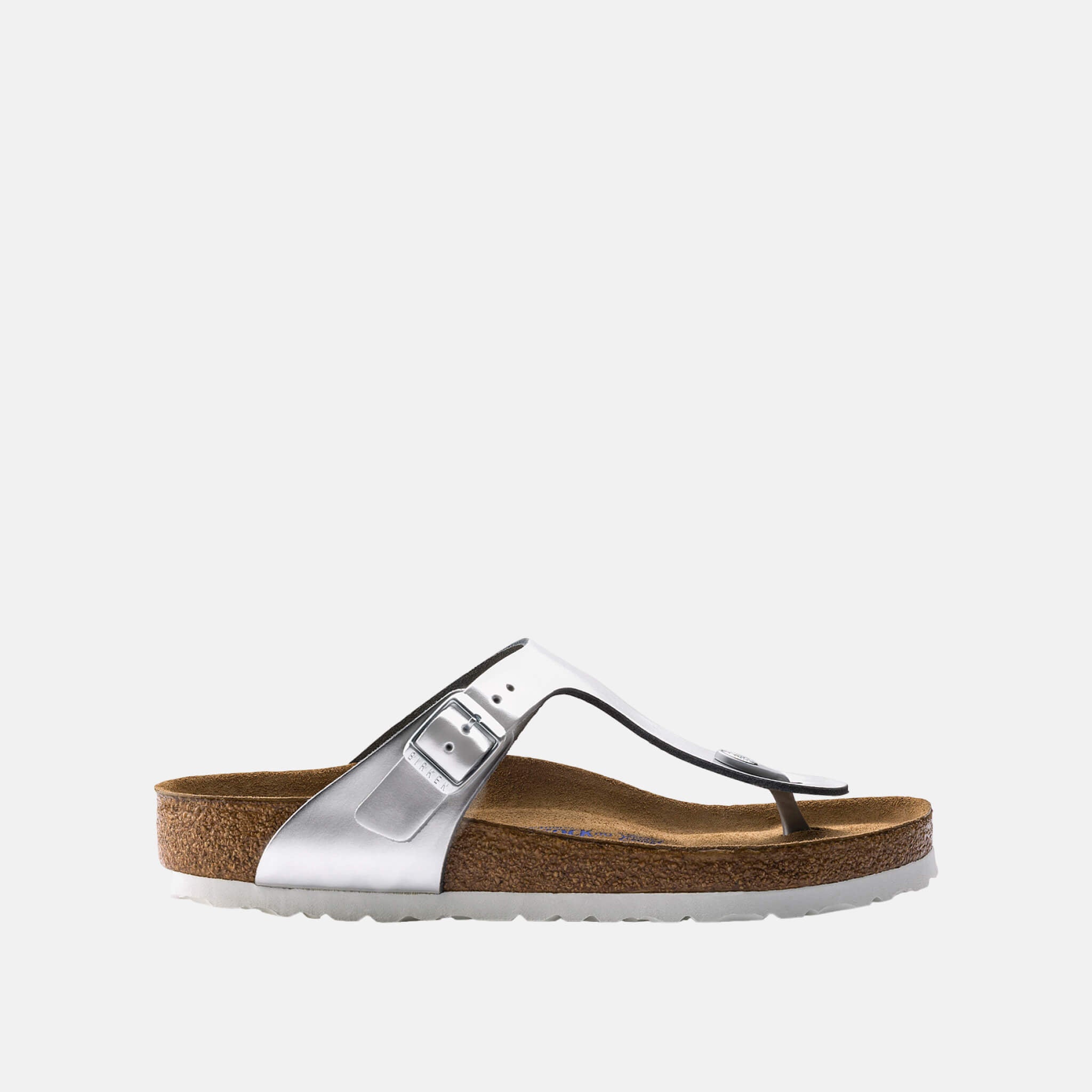 Stříbrné žabky Birkenstock Gizeh Metallic Leather