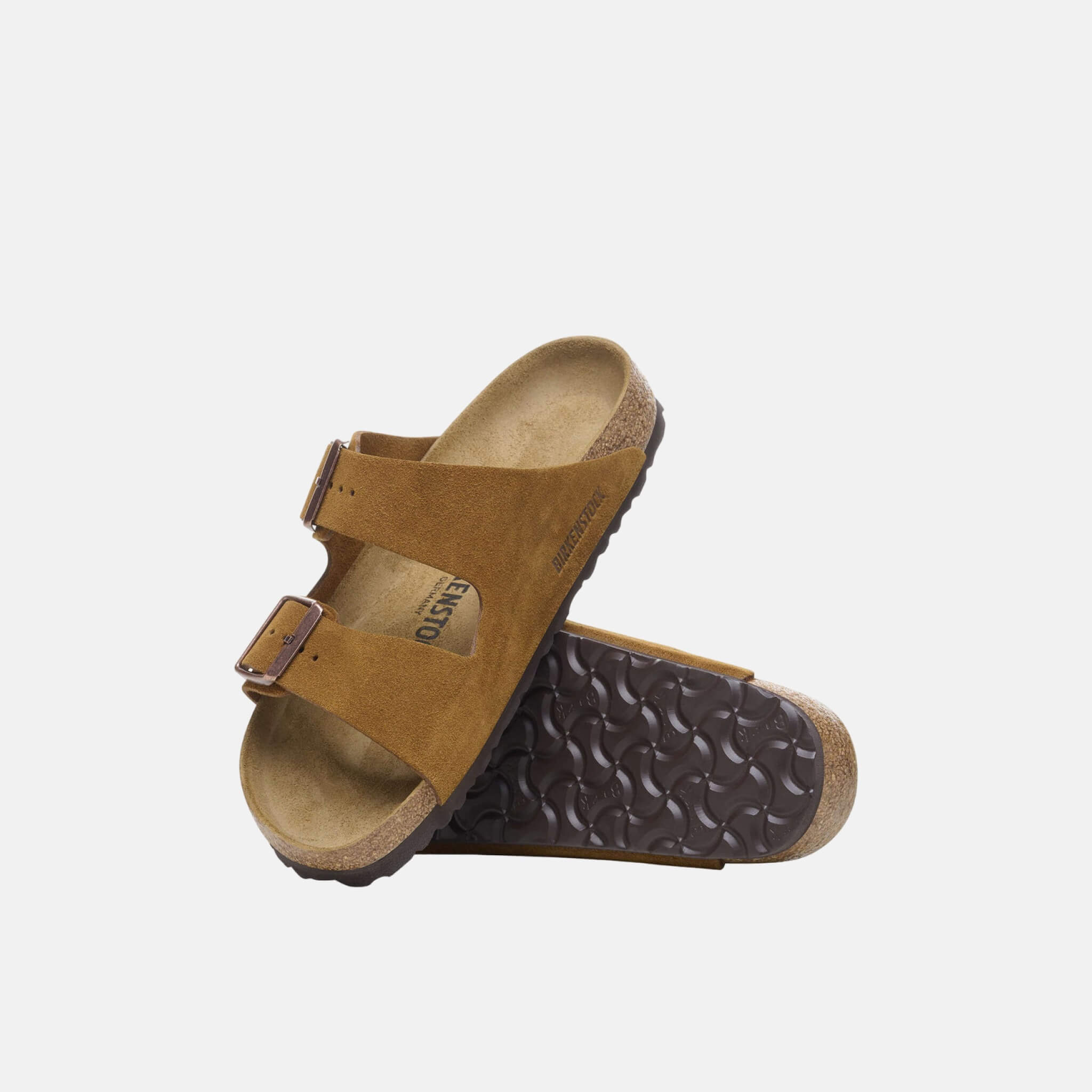 Hnědé Regular Pantofle Birkenstock Arizona Suede Leather