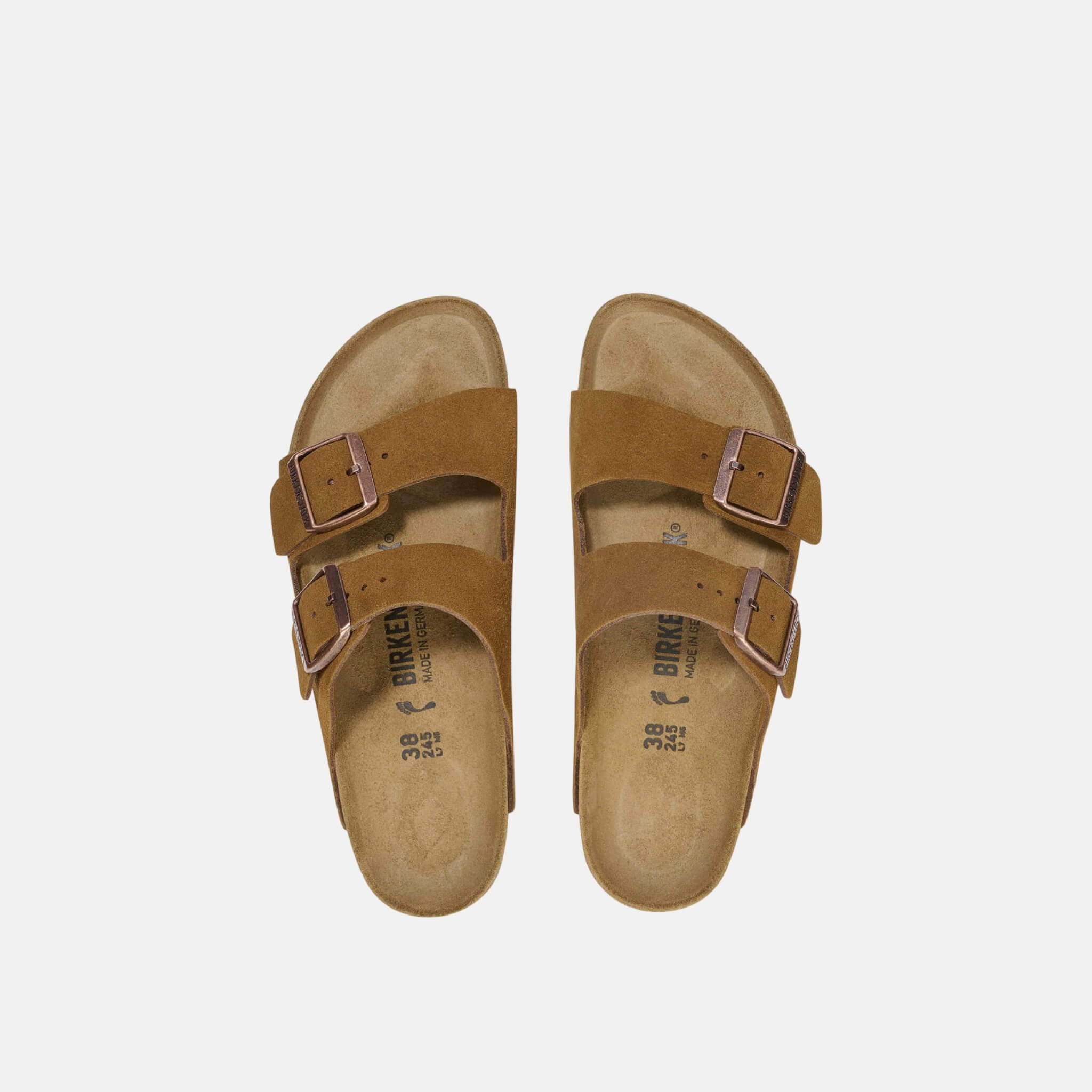 Hnědé Regular Pantofle Birkenstock Arizona Suede Leather