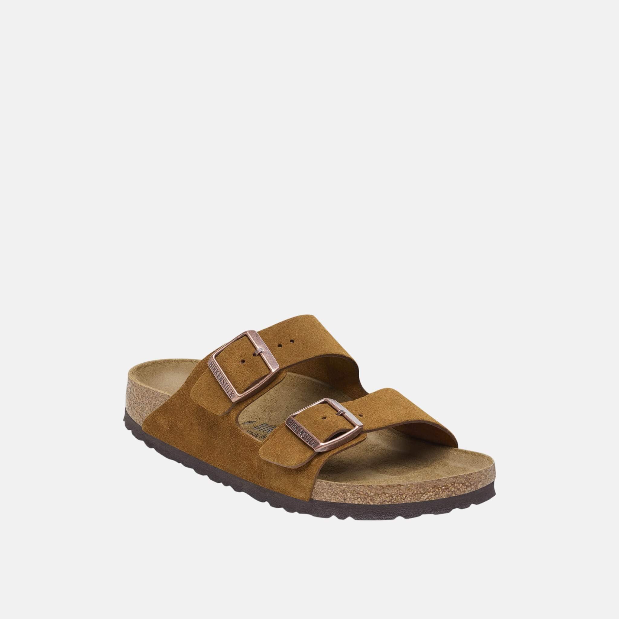 Hnědé Regular Pantofle Birkenstock Arizona Suede Leather