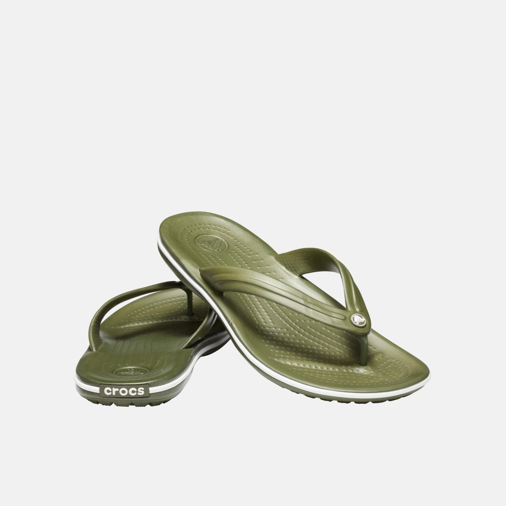 Crocband Flip Army Green/White