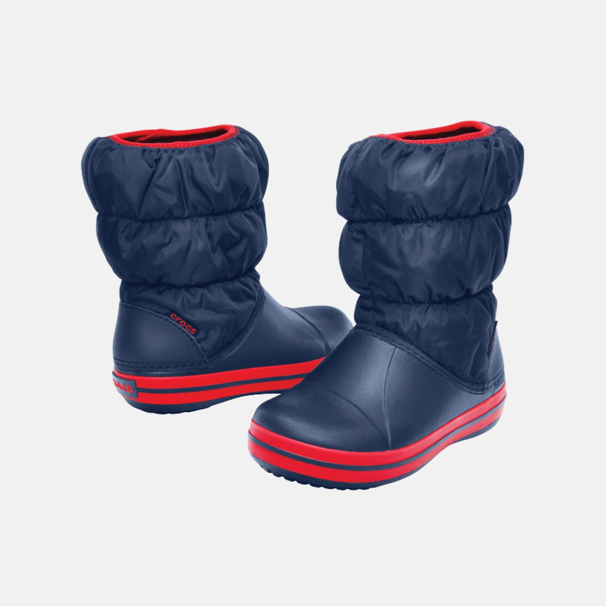 Winter Puff Boot Kids Navy/Red