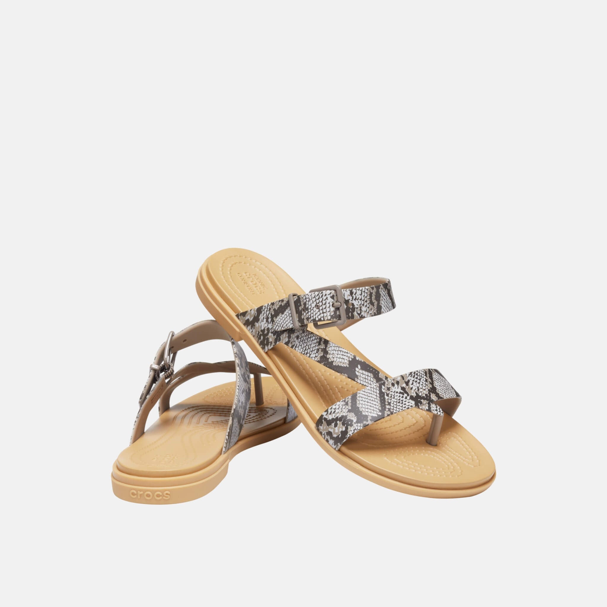 Crocs Tulum Toe Post Sandal W Mushroom/Stucco