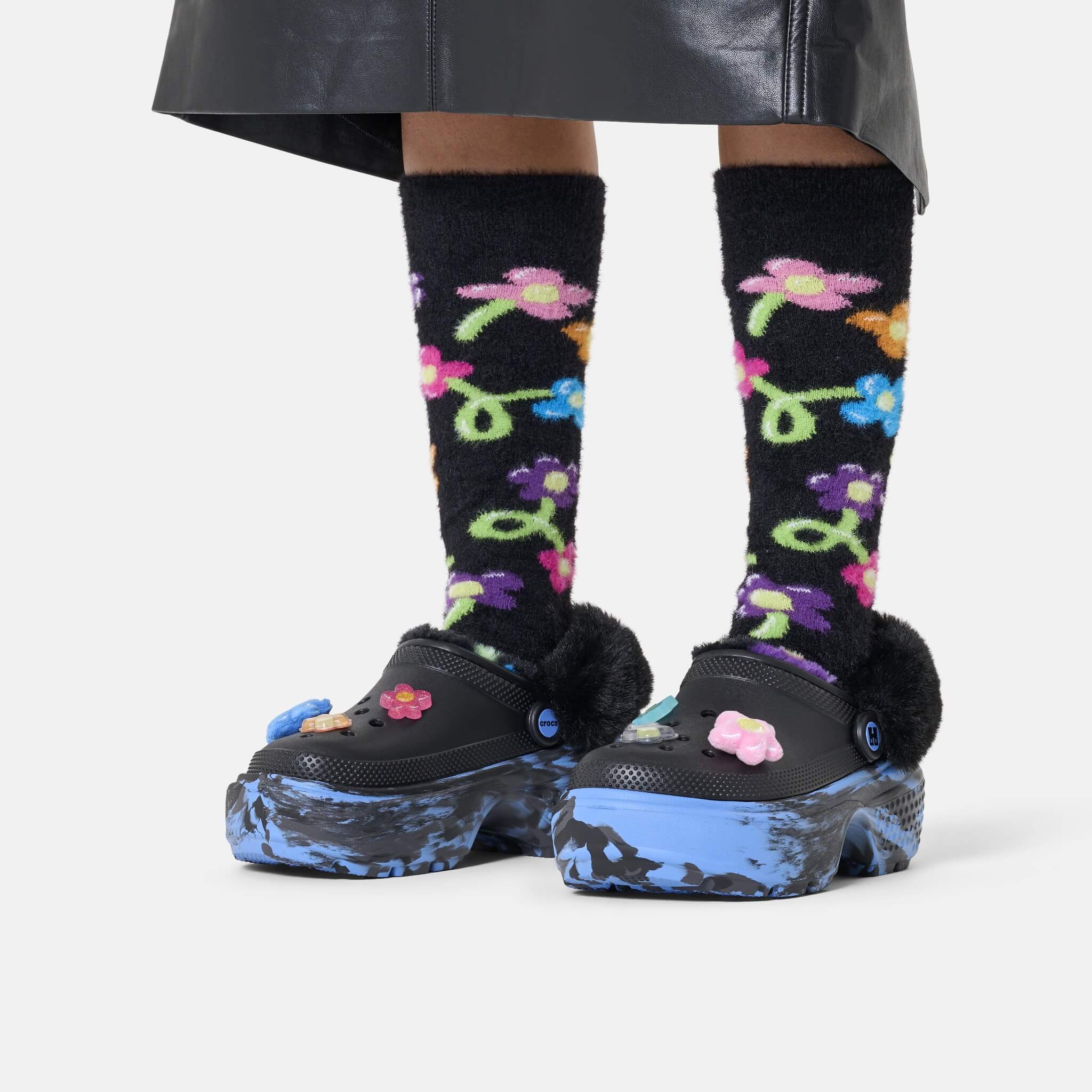 Happy Socks X Crocs Stomp Bundle Black/Teal