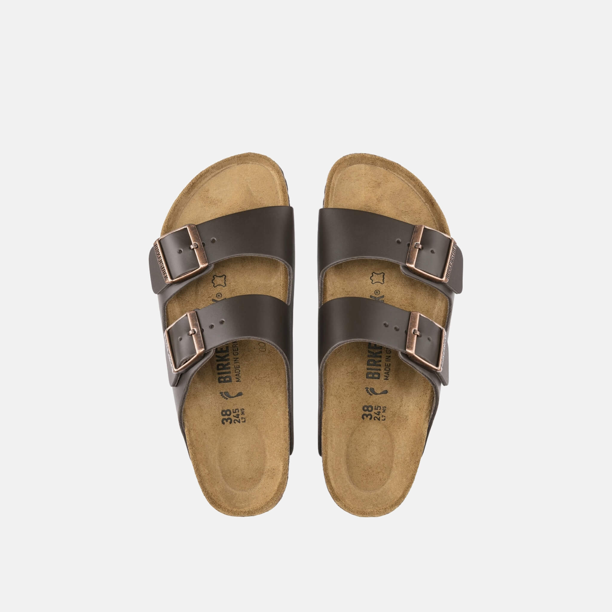 Hnědé pantofle Birkenstock Arizona Natural Leather