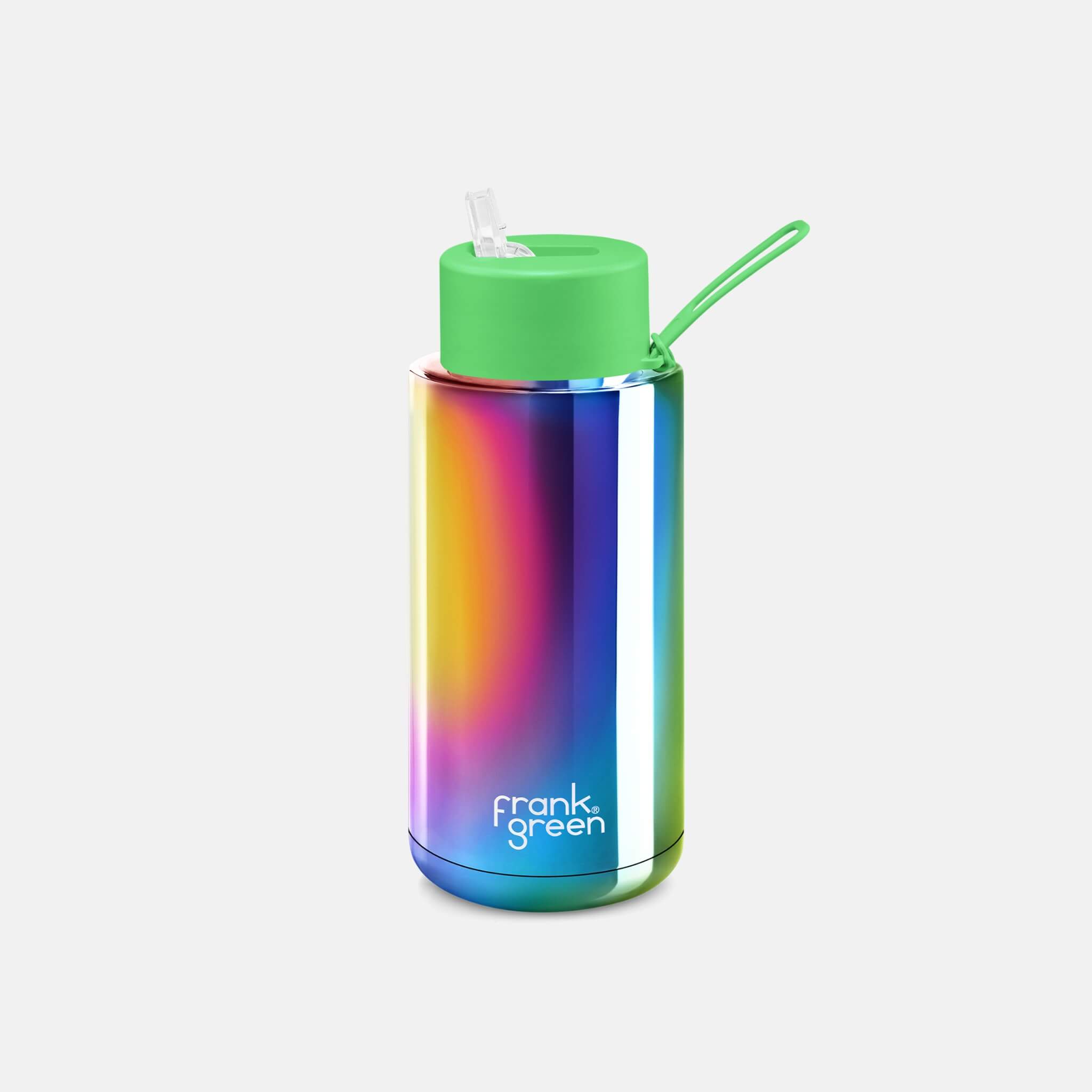 Ceramic Reusable Bottle Chrome Rainbow