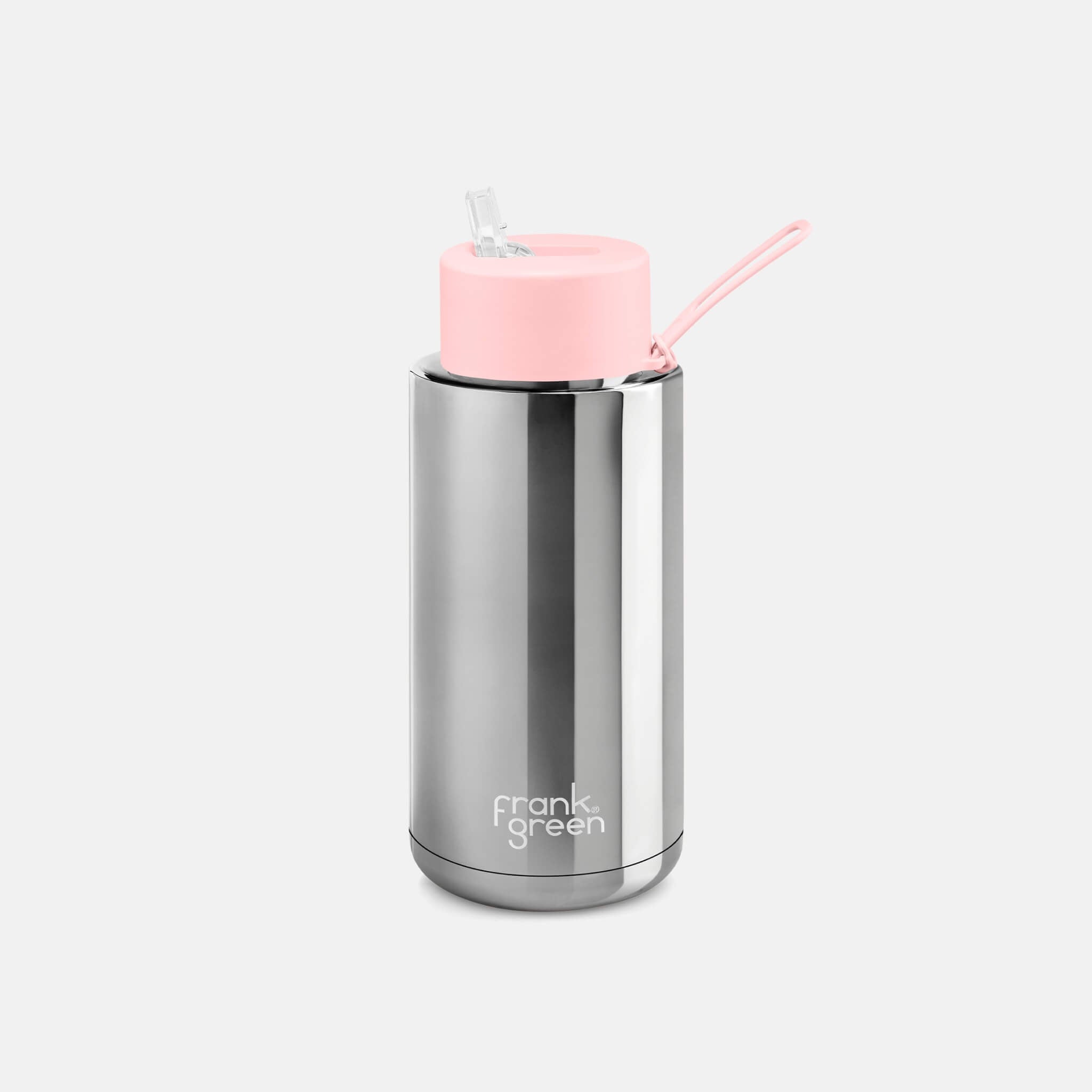 Ceramic Reusable Bottle Chrome Silver