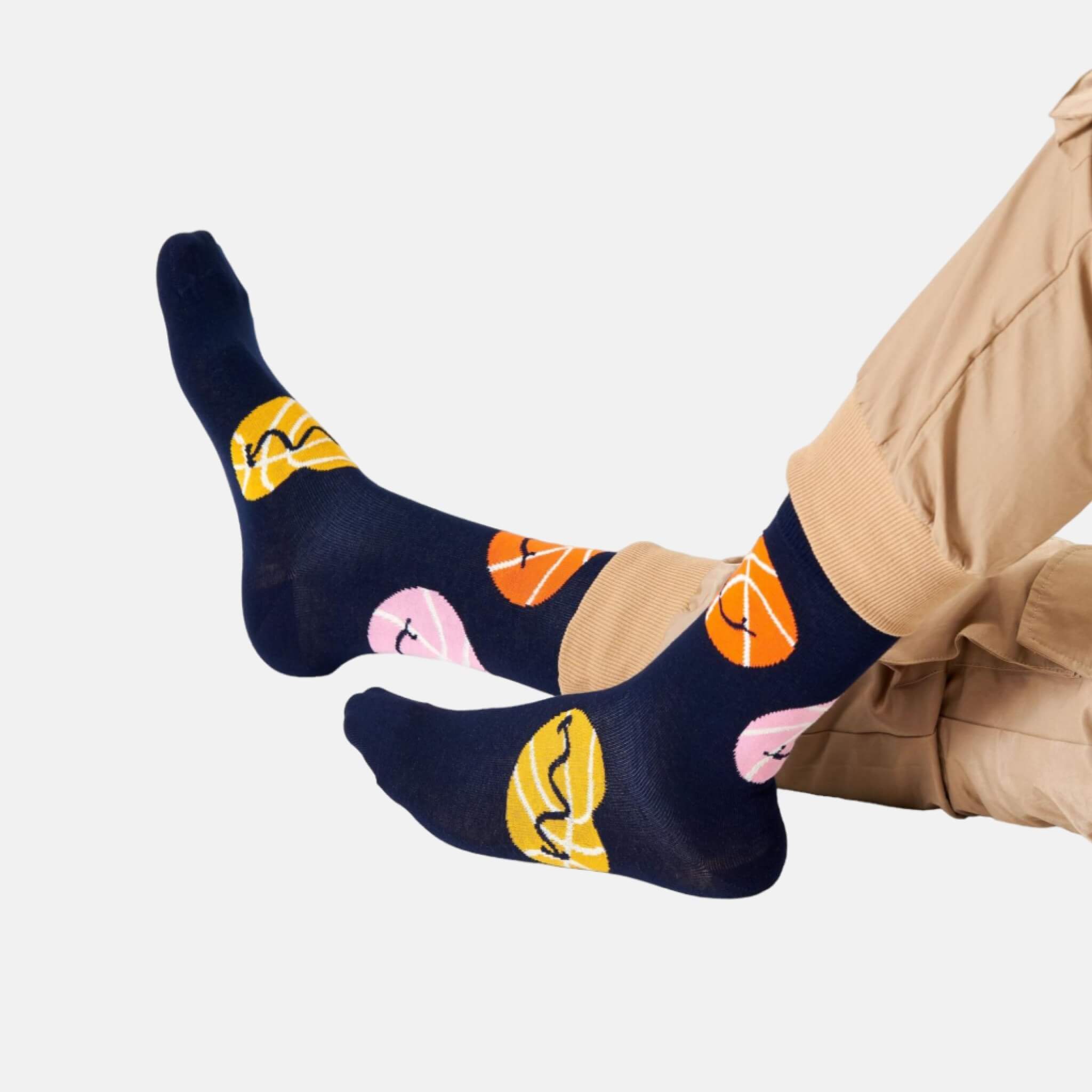 Modré ponožky Happy Socks s míči, vzor Balls