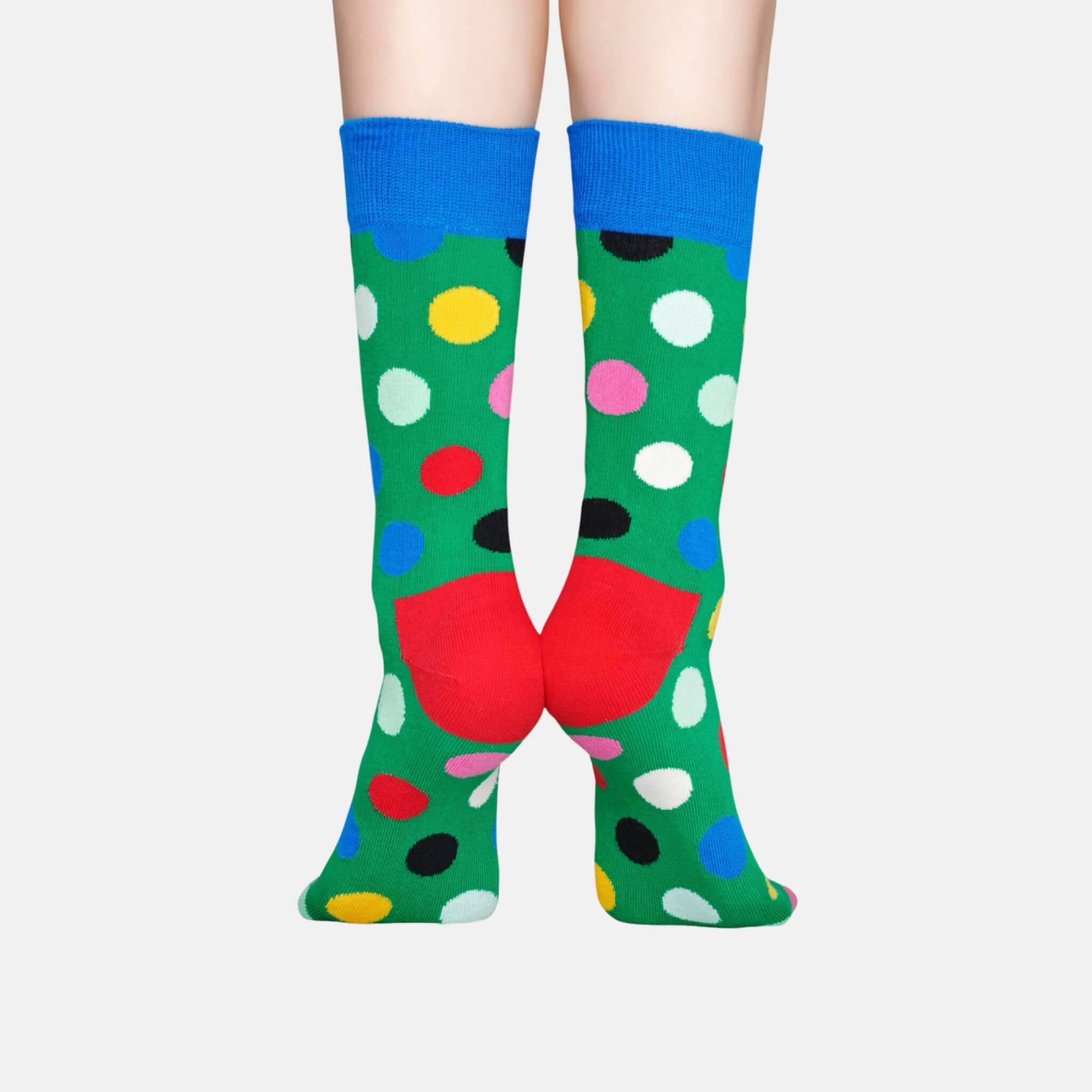 Zelené ponožky Happy Socks s puntíky, vzor Big Dot Block