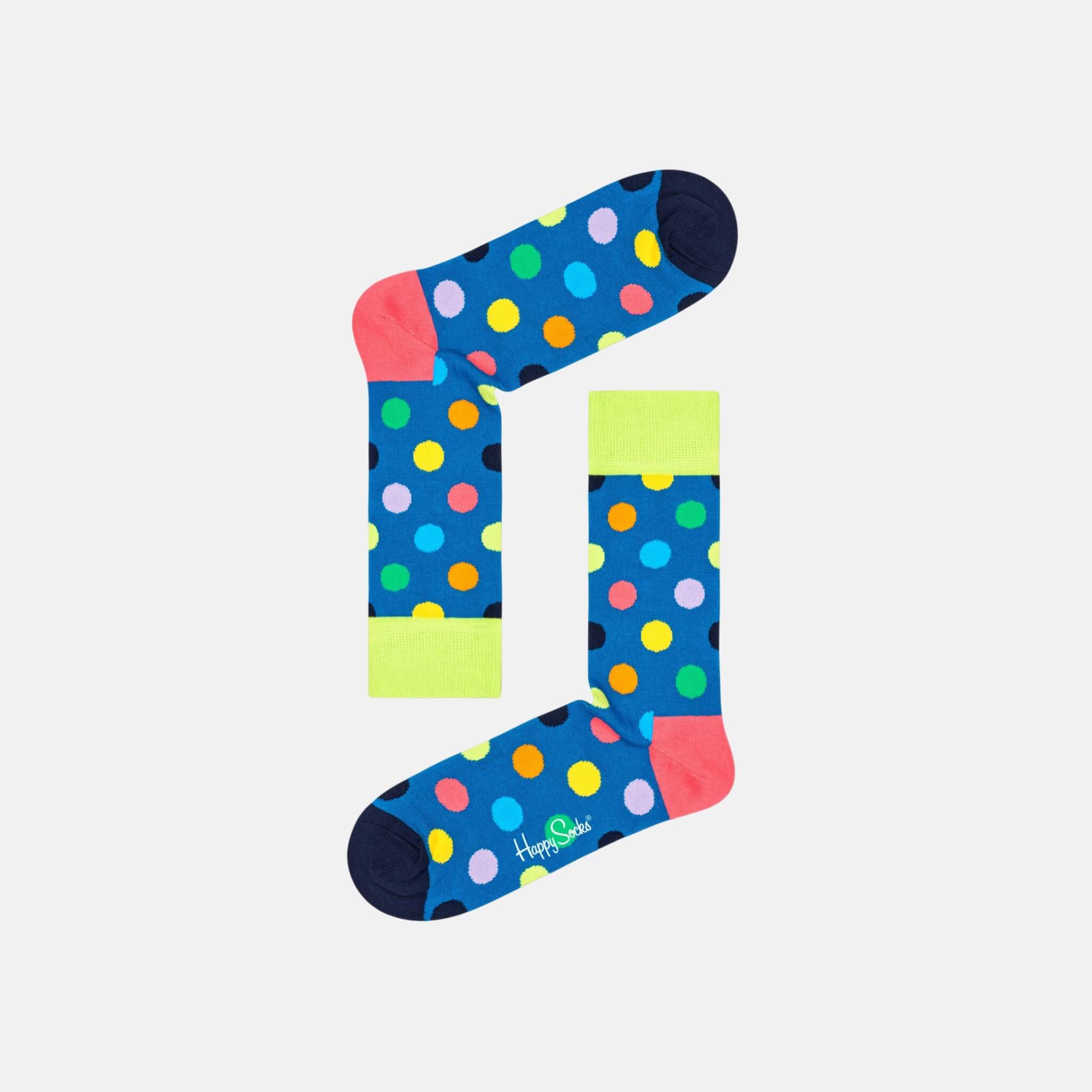 Modré ponožky Happy Socks s puntíky, vzor Big Dot