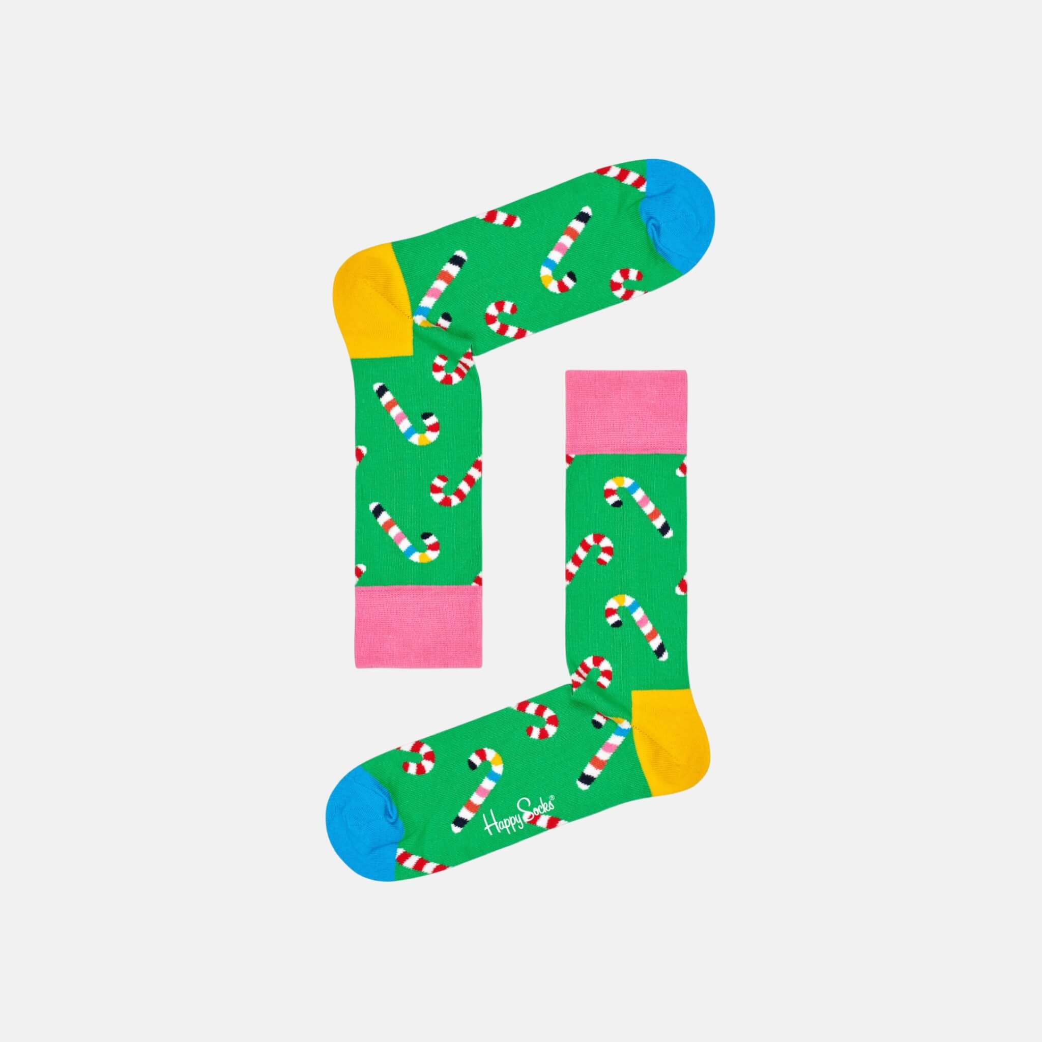 Zelené ponožky Happy Socks s cukrátky, vzor Candy Cane