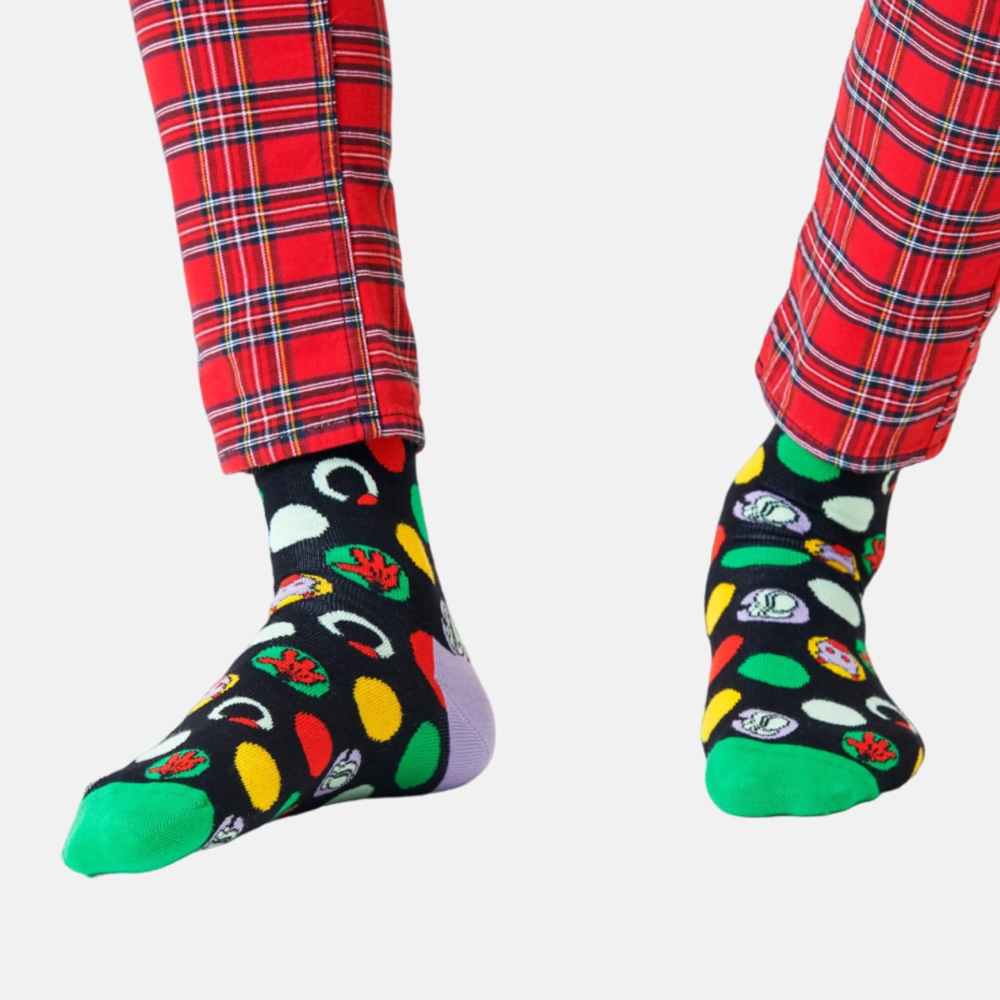 Zeleno-černé ponožky s puntíky Happy Socks x Disney