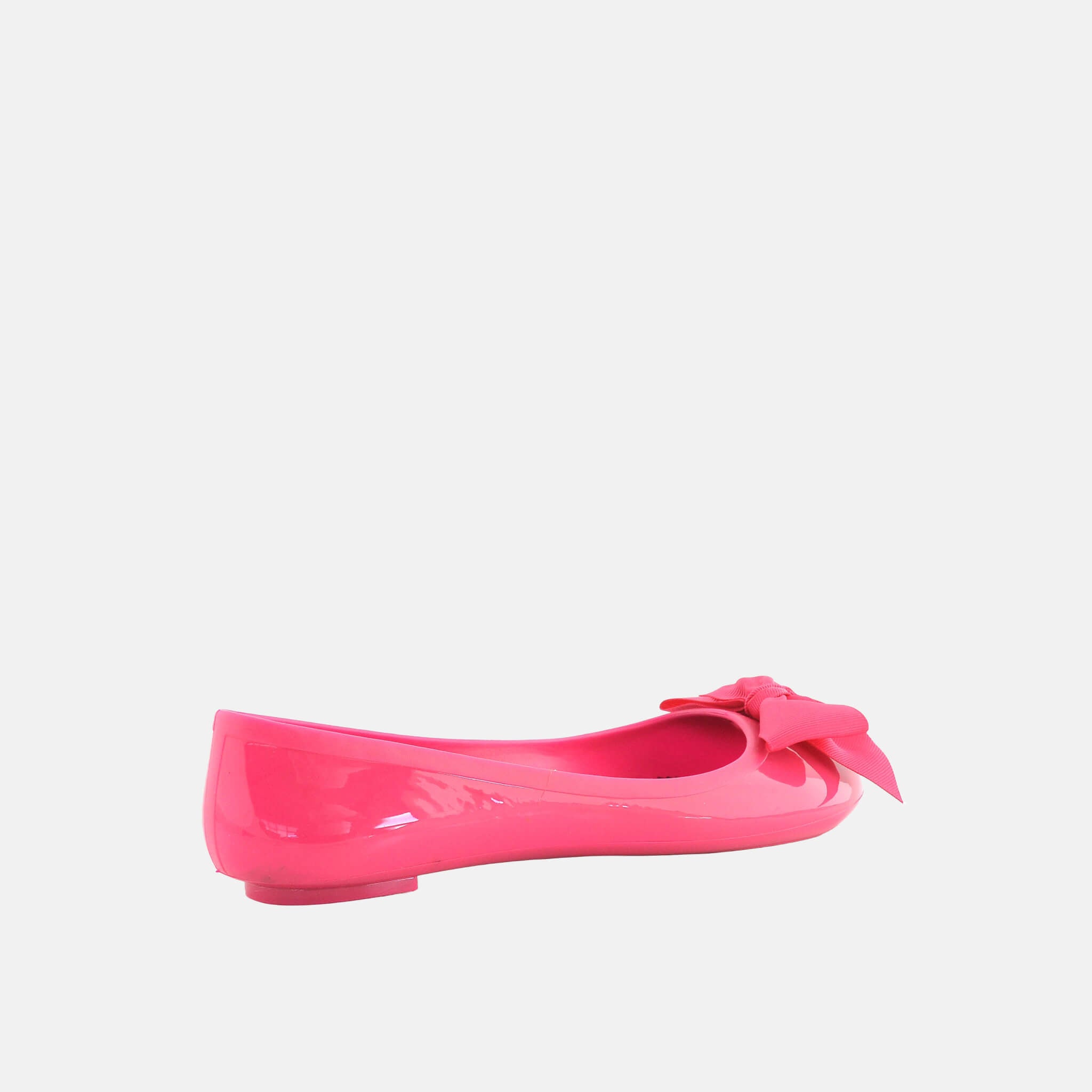 Jelly Ballerina With Solid Bow Fuxia