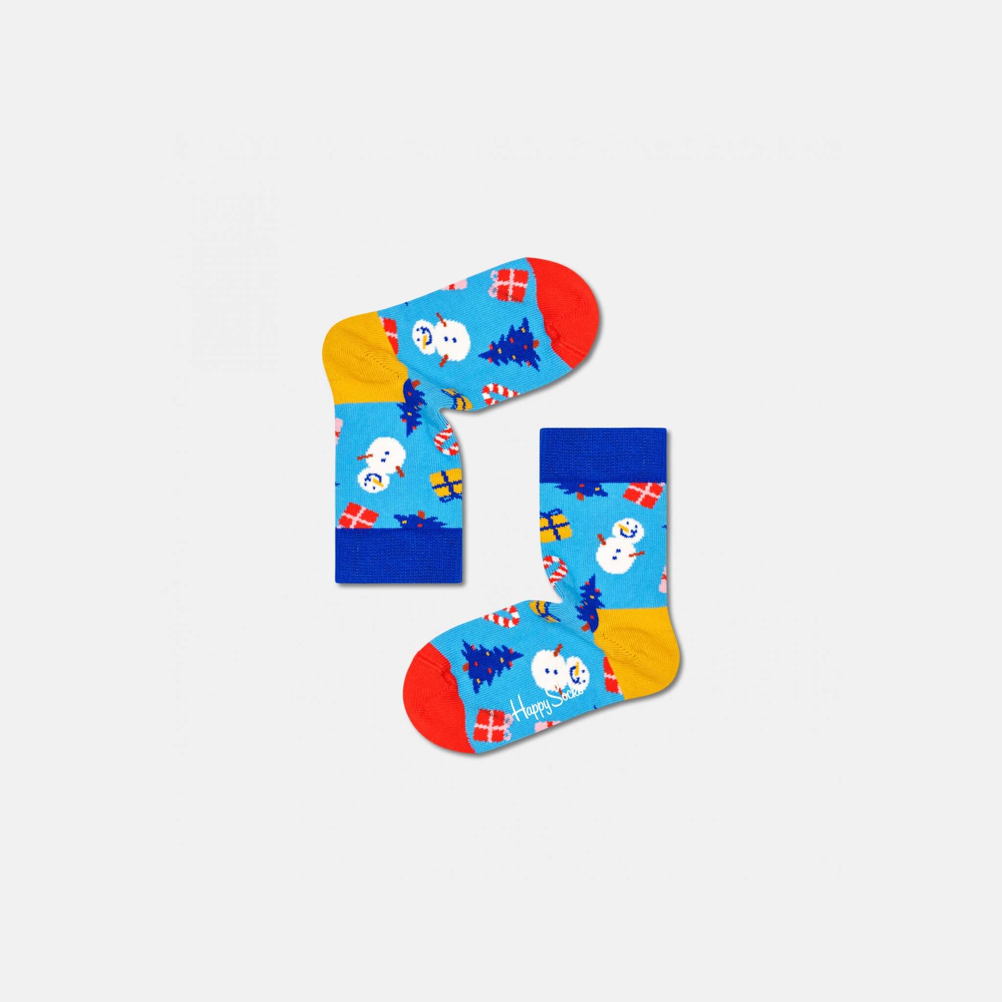 Dětské modré ponožky Happy Socks se sněhuláky, vzor Bring It On