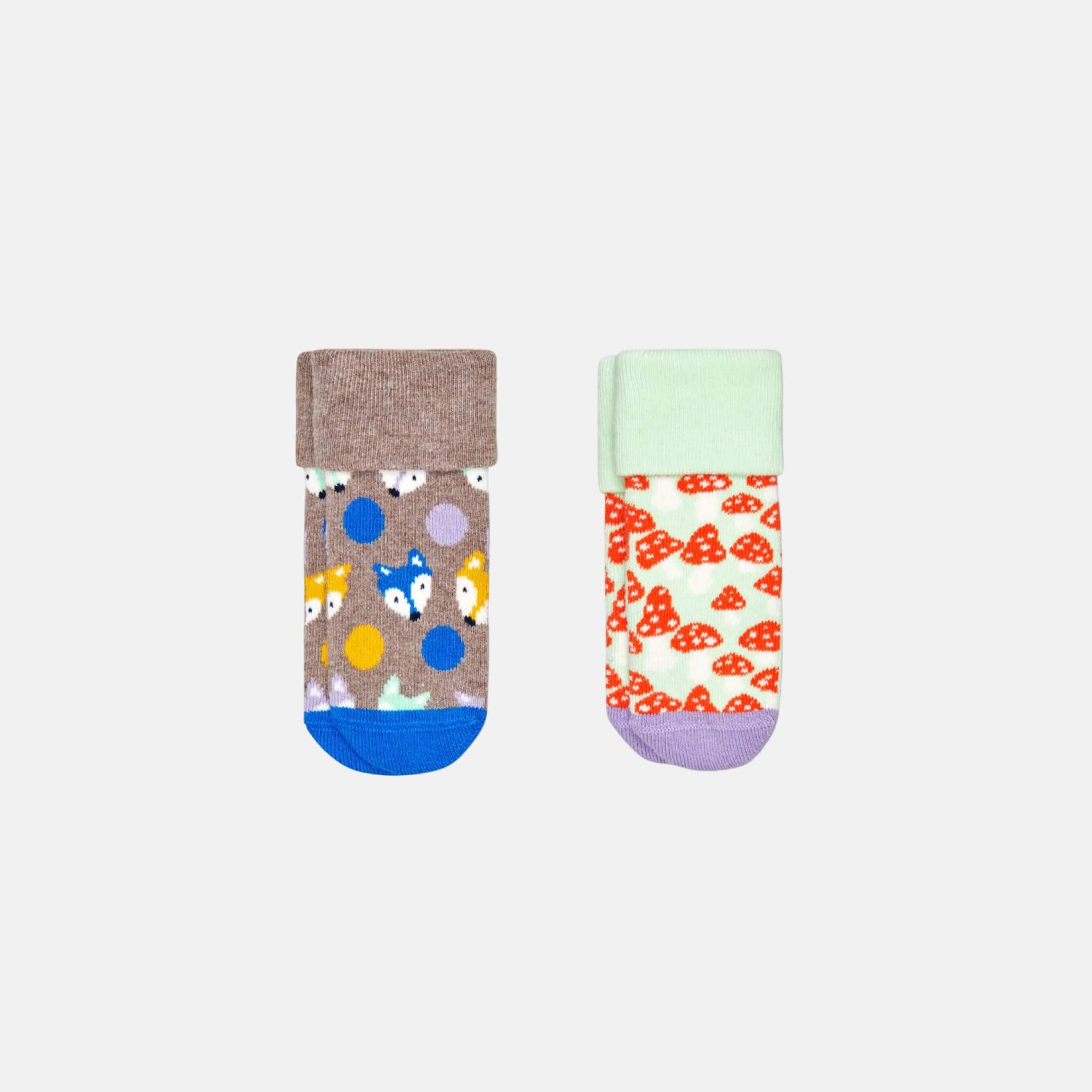 Dětské ponožky Happy Socks pro miminka, vzor Fox - dva páry