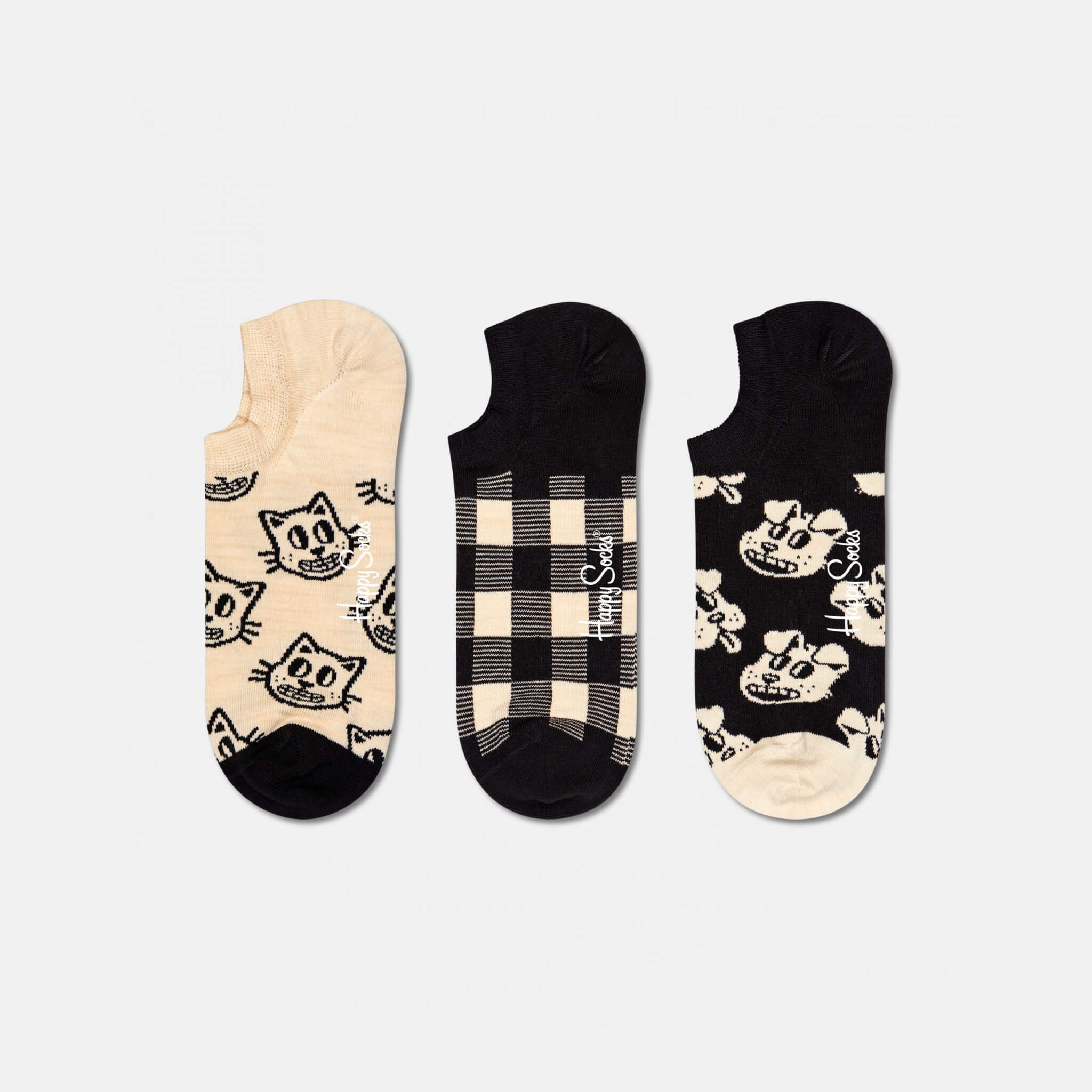 Nízké ponožky Happy Socks, vzor Pets – 3 páry