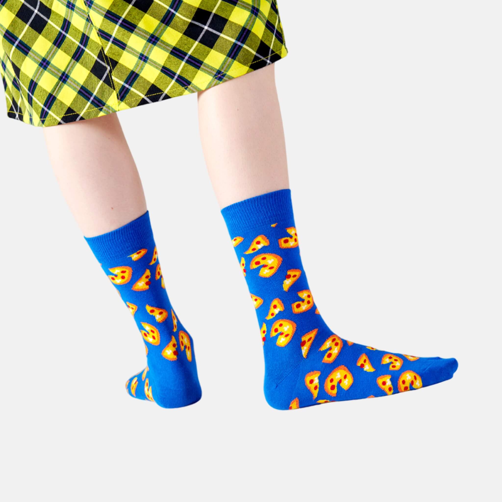 Modré ponožky Happy Socks s pizzou, vzor Pizza