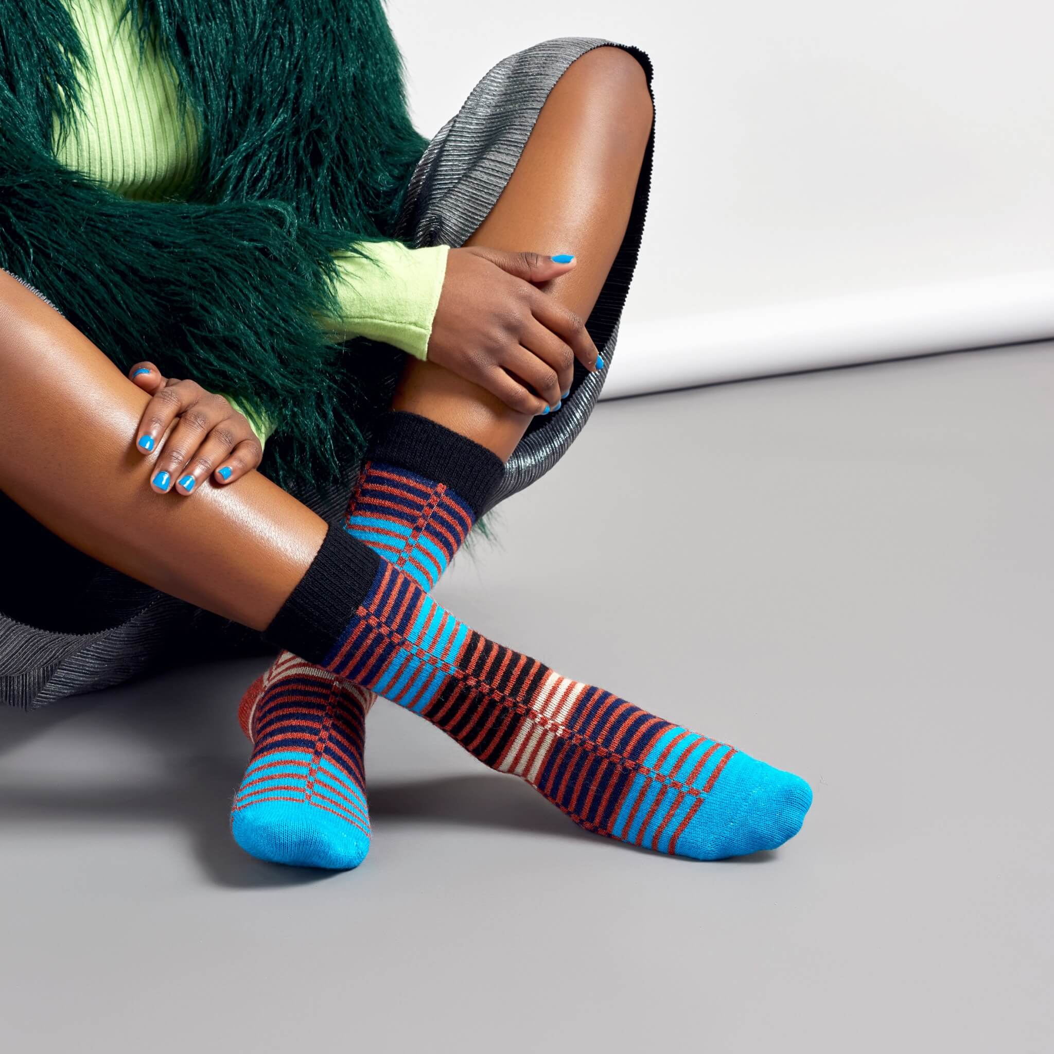 Dámské barevné (modré) ponožky Happy Socks Ellinor // kolekce Hysteria