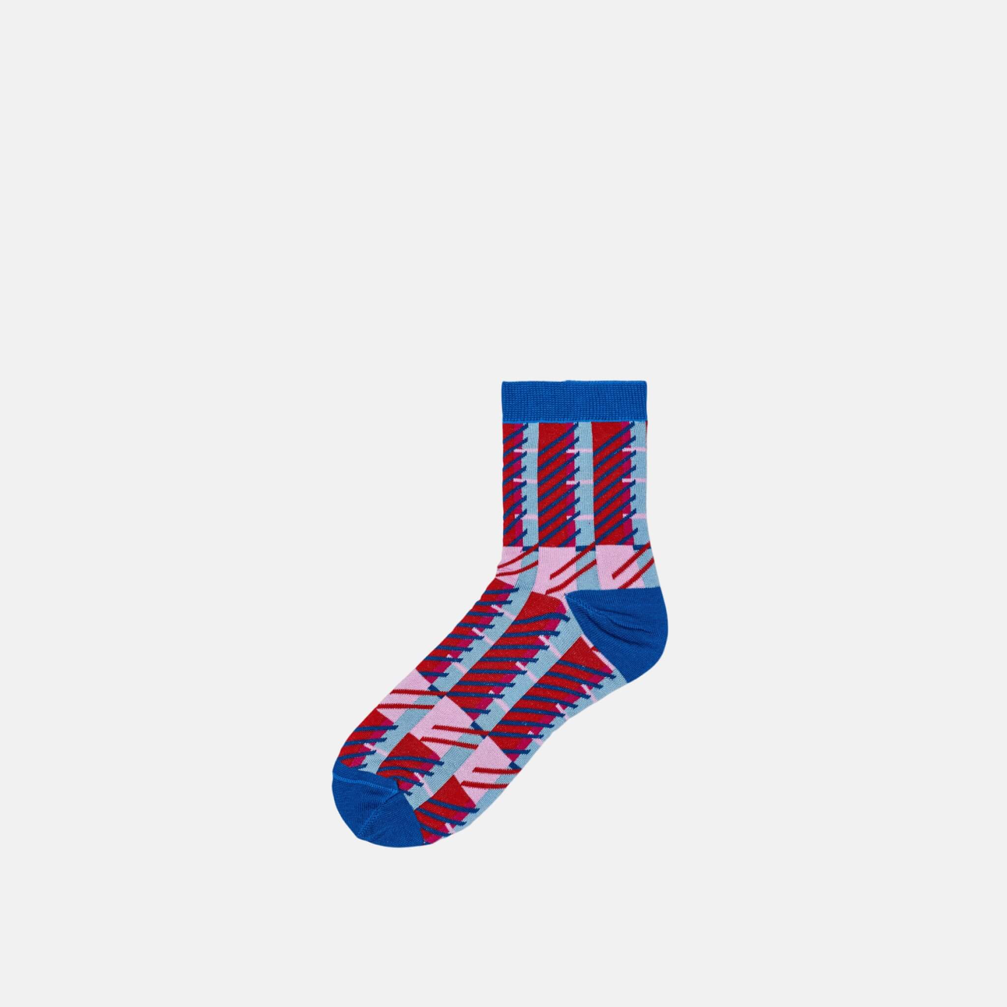 Dámské modro-červené ponožky Happy Socks Magda // kolekce Hysteria