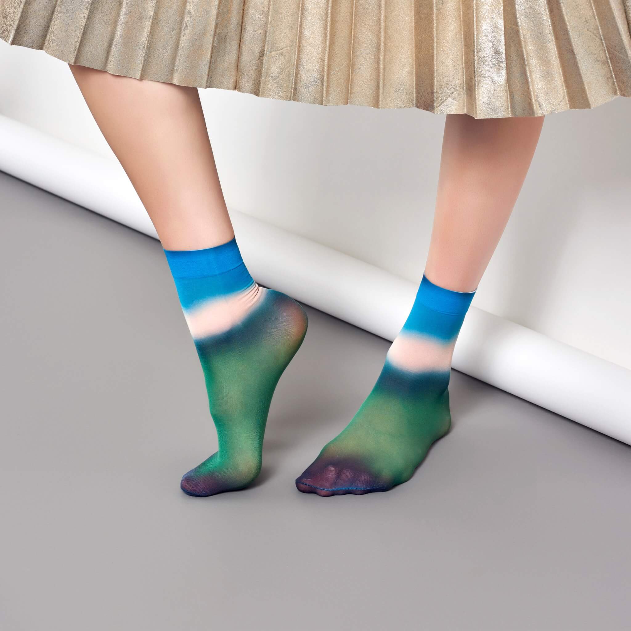 Dámské zeleno-modré ponožky Happy Socks Mia // kolekce Hysteria