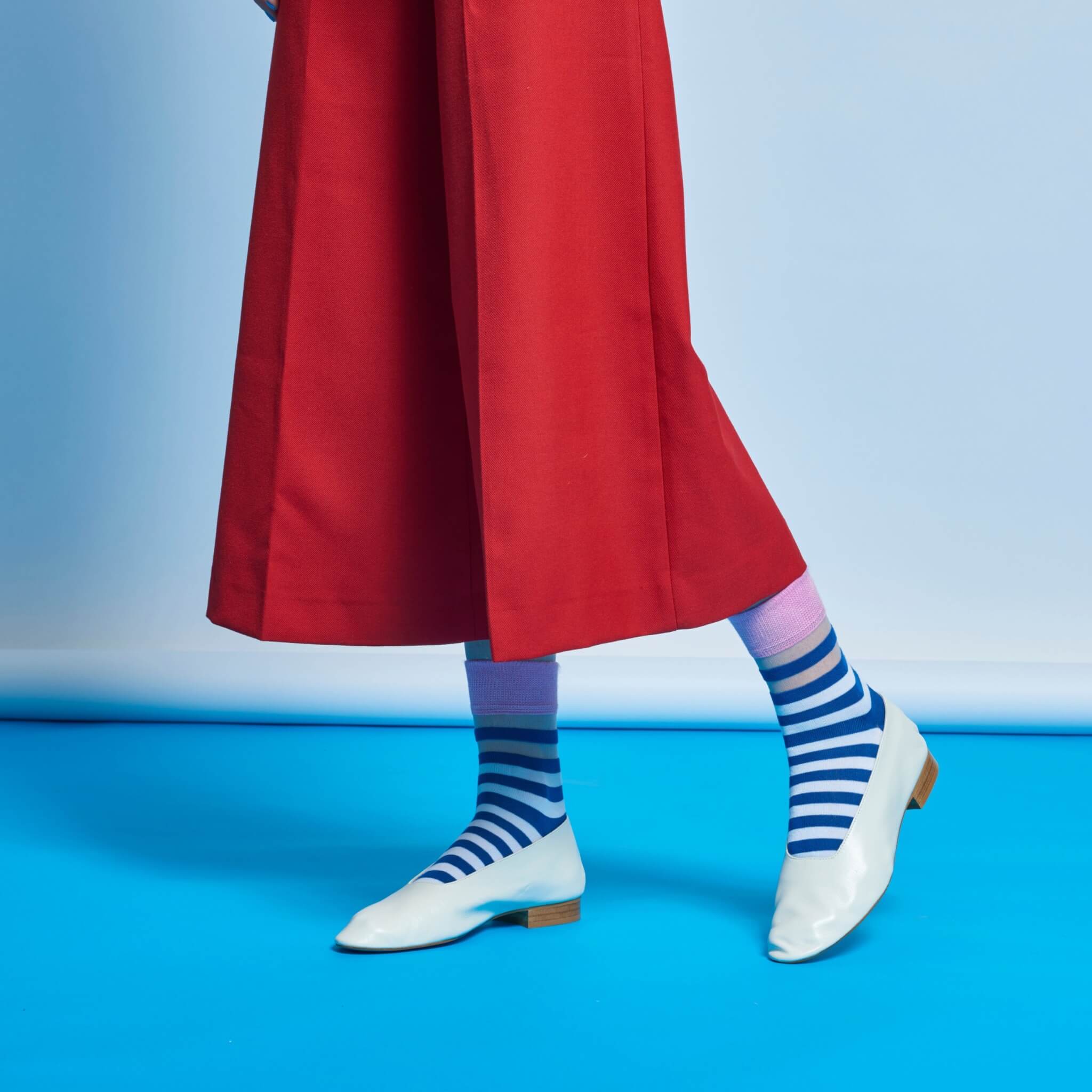 Dámské modro-bílé ponožky Happy Socks Verna  // kolekce Hysteria