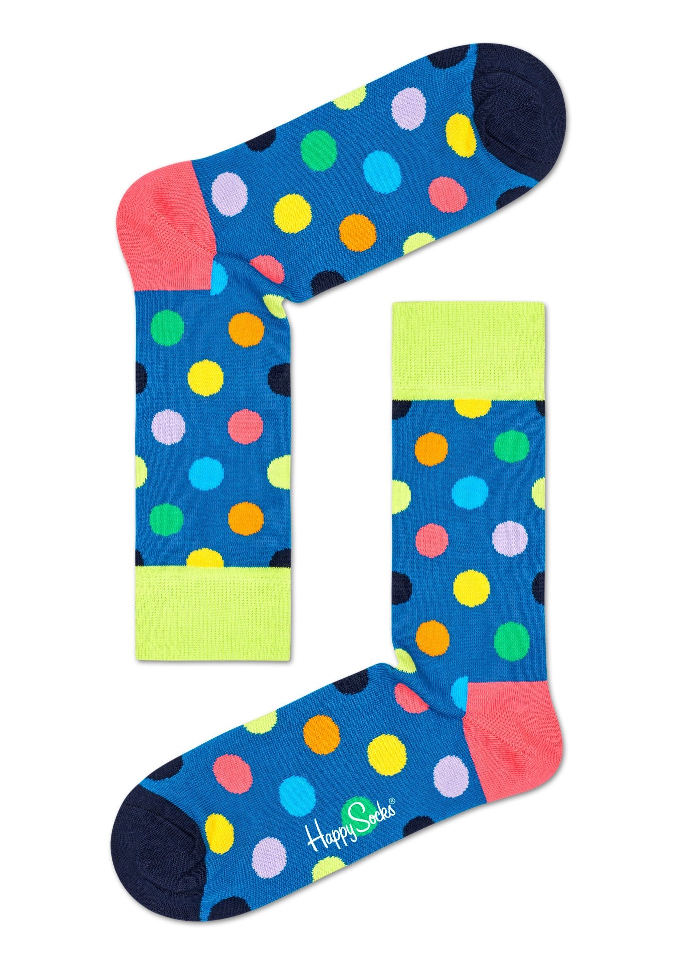 Modré ponožky Happy Socks s puntíky, vzor Big Dot
